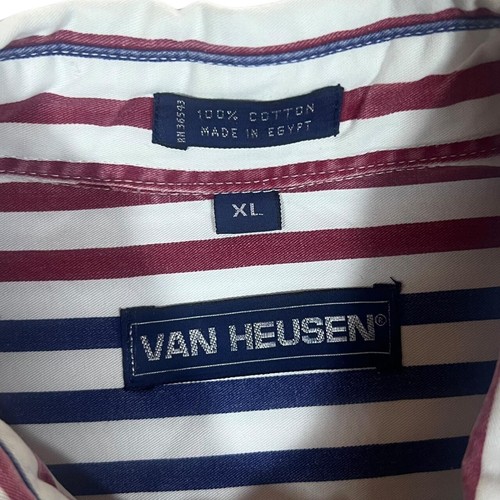 Vintage Van Heusen Multi Colour Striped Short Sleeve Button-Up Shirt XL XXL - Picture 4 of 5