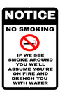 Funny  No Smoking We Assume Your On Fire 8x12 Metal Wall Sign Garage Out