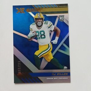 2020 Panini XR AJ Dillon Blue Rookie #'d 91/199 Packers #125
