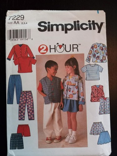 Simplicity 7229 Child's Jacket, Vest, Top, Skirt & Pants Pattern Size 2-3-4 - Picture 1 of 2