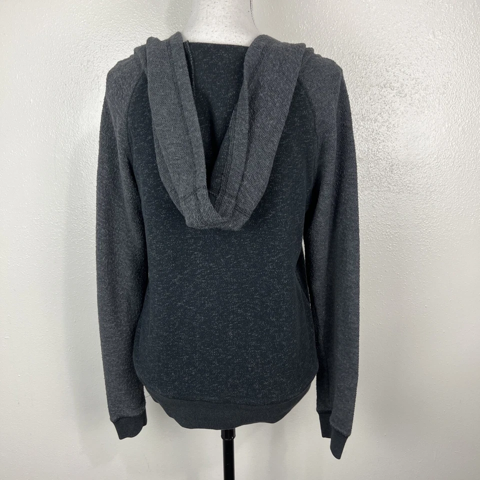 Hurley 毛衣女式中号灰色黄色图形套衫连帽衫勺子休闲 — 第 4/4 张图片