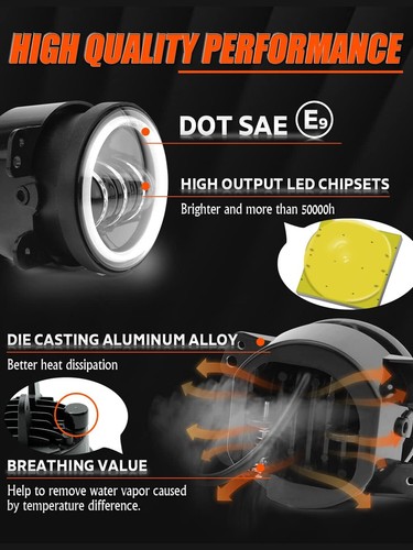 Faros delanteros LED de 7" para Jeep Wrangler JK 2007-2017 combo antiniebla - Imagen 15 de 24