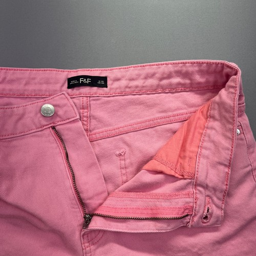 F&F Pink Jeans Heart Patchwork High Waist Casual Denim Pants 10R Fits 29" - Imagen 6 de 9