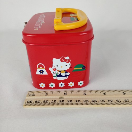 Y2K Hello Kitty Metalldose Brotdose Aufbewahrungsbehälter 2002 Hase Sanrio - Bild 9 von 10