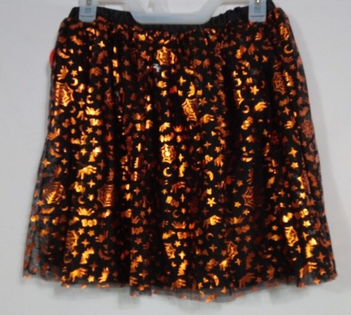 Wonder Nation Girls Foil Print Mesh Halloween Skirts Multicolor Size XXL (18) - Picture 5 of 7