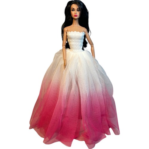 Abito da sera in tulle rosa e bianco per Integrity Toys/Poppy Parker e bambole simili - Foto 4 di 6