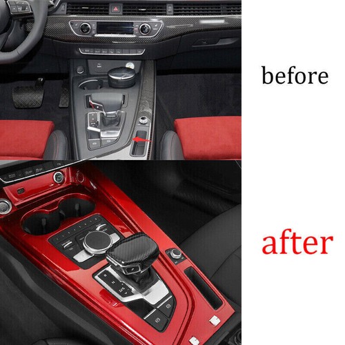 For Audi A4 A5 2017-2019 Red Bright Car Center Control Shift Panel Decor Trim 1* - Picture 3 of 7