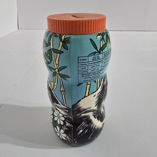 Vintage Tang Logo Drink Mix Panda Bear Coin Bank Plastic Flowers Orange Top - Picture 22 of 23