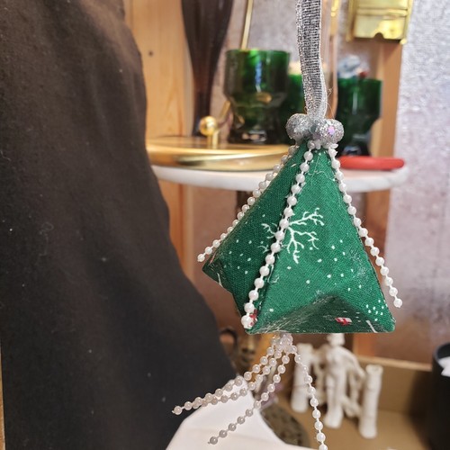 DE COLECCIÓN Asiático Hecho a Mano Papel Adornos de Navidad ROJO VERDE ORO Embellecido Set de 3 - Imagen 12 de 17