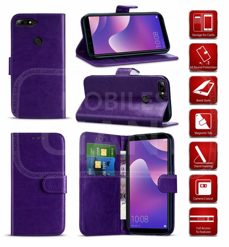 Für Motorola Moto E5 Play Wallet Case Kartenfach PU Leder Tasche & Hartglas - Bild 4 von 44
