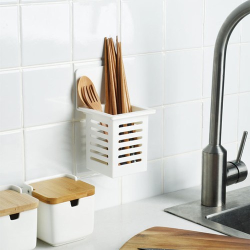 Cutlery Storage Basket Hollow Out Quick Drain Cutlery Cage Utensil Draining Rack - Picture 2 of 11