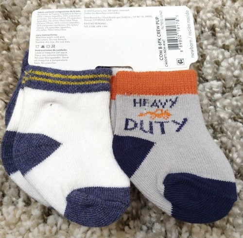 Child Of Mine By Carter's Baby Boy Socks NB 6 Pair - Picture 2 of 3