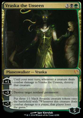 FOIL VRASKA THE UNSEEN NM mtg Jace vs Vraska Gold - Planeswalker Mythic - Picture 1 of 1