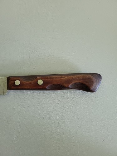 Vtg Flint Stainless Vanadium Knives-3-Made In USA Wood Handles Serrated Blades - Bild 13 von 21