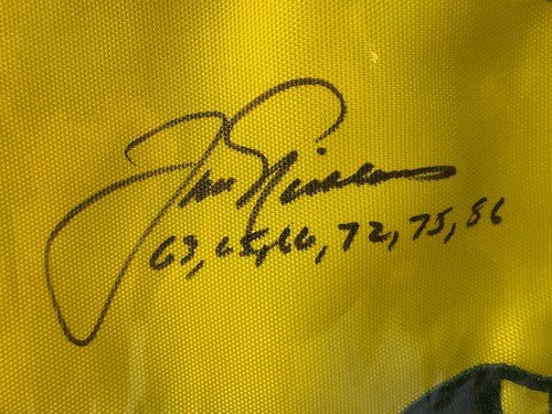 Jack Nicklaus Signed 2020 Masters Flag Adding Dates 1963 65 66 72 75 86 JSA - Picture 2 of 4