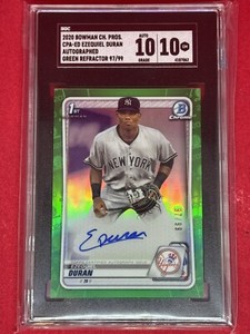 2020 Bowman Chrome 1st Auto Green /99 Ezequiel Duran!🔥 SGC 10/10! 💎 HOT!...
