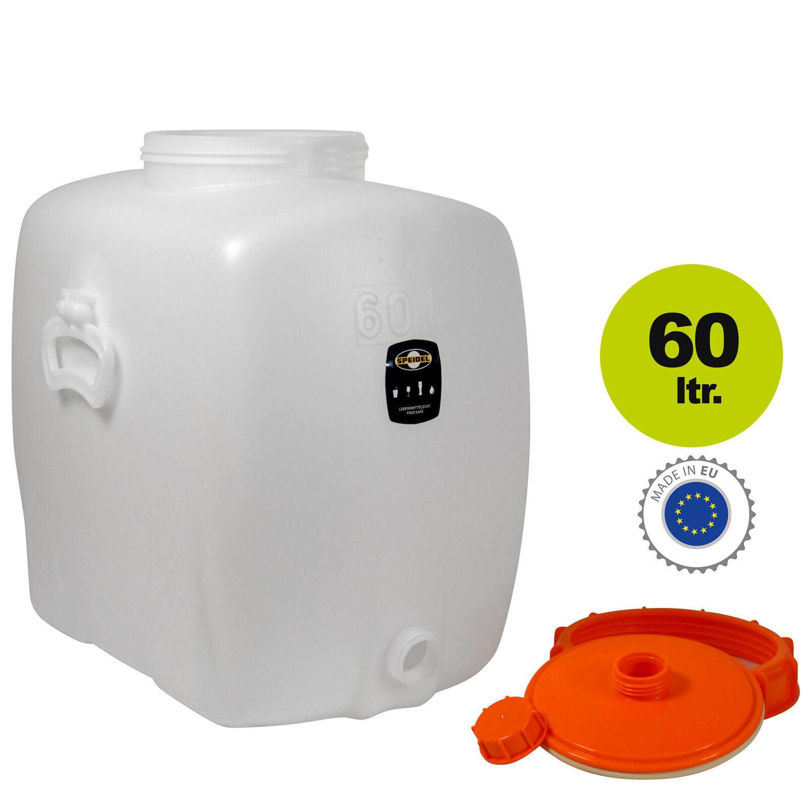Speidel Getränke-Fass 60 Liter oval Kunststofffass Mostfass Gärfass Lebensmittel