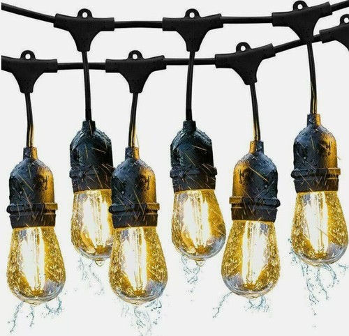 15m Outdoor Festoon Lighting Heavy Duty LED E27 Bulbs Garden String Lights Mains - Picture 6 of 22