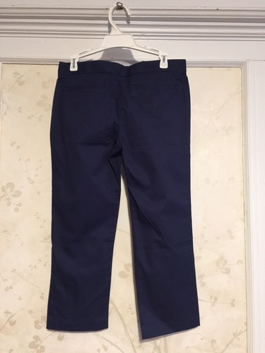 NWT Janie And Jack Girls Bow Crop Pants 10 Classic Navy - Afbeelding 3 van 5