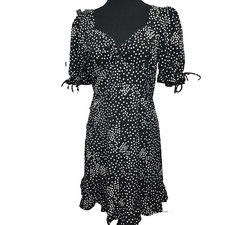 Nasty Gal Dress L Whimsigoth Feminine Coquette Romantic Ruffle Babydoll Polkadot
