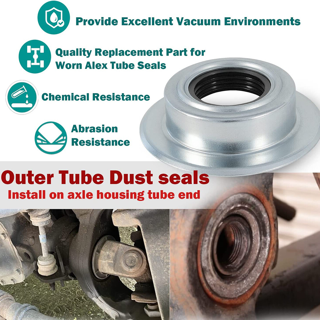 For Ford Super Duty F250 F350 Dana 60 Front Outer Axle Vaccum Inner