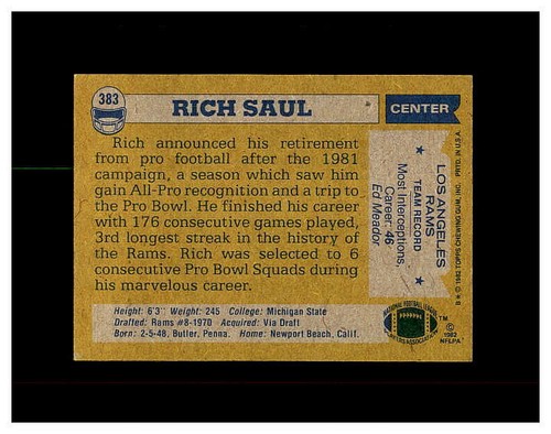 1982 TOPPS FOOTBALL YOU PICK #2-528 NEW LISTING STARS,ROOKIES,ALL-PROS COWBOYS - Picture 319 of 405