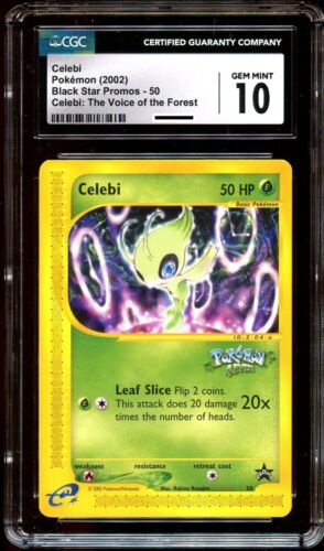 CGC 10 GEM MINT Celebi # 50 WOTC Black Star "4-EVER" PROMO Carta Pokemon - Foto 2 di 2