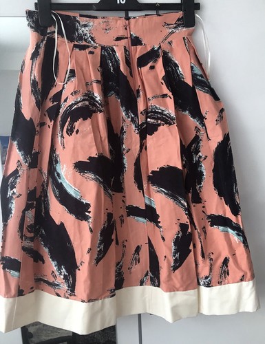 Vesper Black Cream Pink Midi Skirt Size 14 Fit & Flare Very Beautiful - Picture 2 of 7