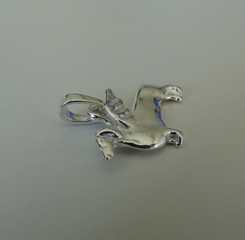 X 4 Sterling Silver Smooth Dachshund Angel Pendant - Picture 3 of 6