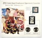 JFK Create Equal Employment Opportunity Committee 2003 Half Dollar Coins & Stamp
