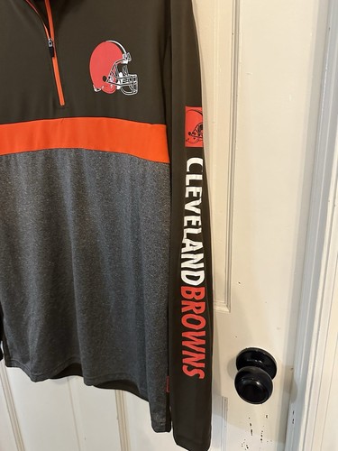 NFL Team Apparel Cleveland Browns Neu mit Etikett 1/4 Reißverschluss Pullover Jacke Medium NFL - Bild 2 von 12