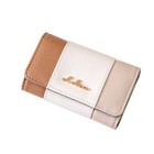 Clelia Women's Key Case, 6-Hook Tricolor, Riberte Series [CL-11715] (Cafe au Lai