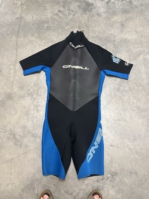 Vintage O'Neill Shorty Wetsuit 2/1mm Blue Black Surf Spring Wet Suit Retro Y2K