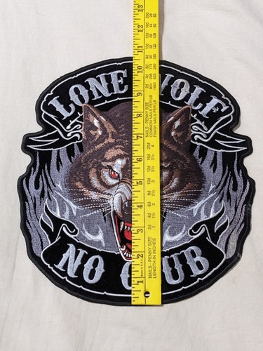 Good Sports Inc bestickter einsamer Wolf kein Club Biker Aufnäher 10" x 11" - Bild 5 von 5