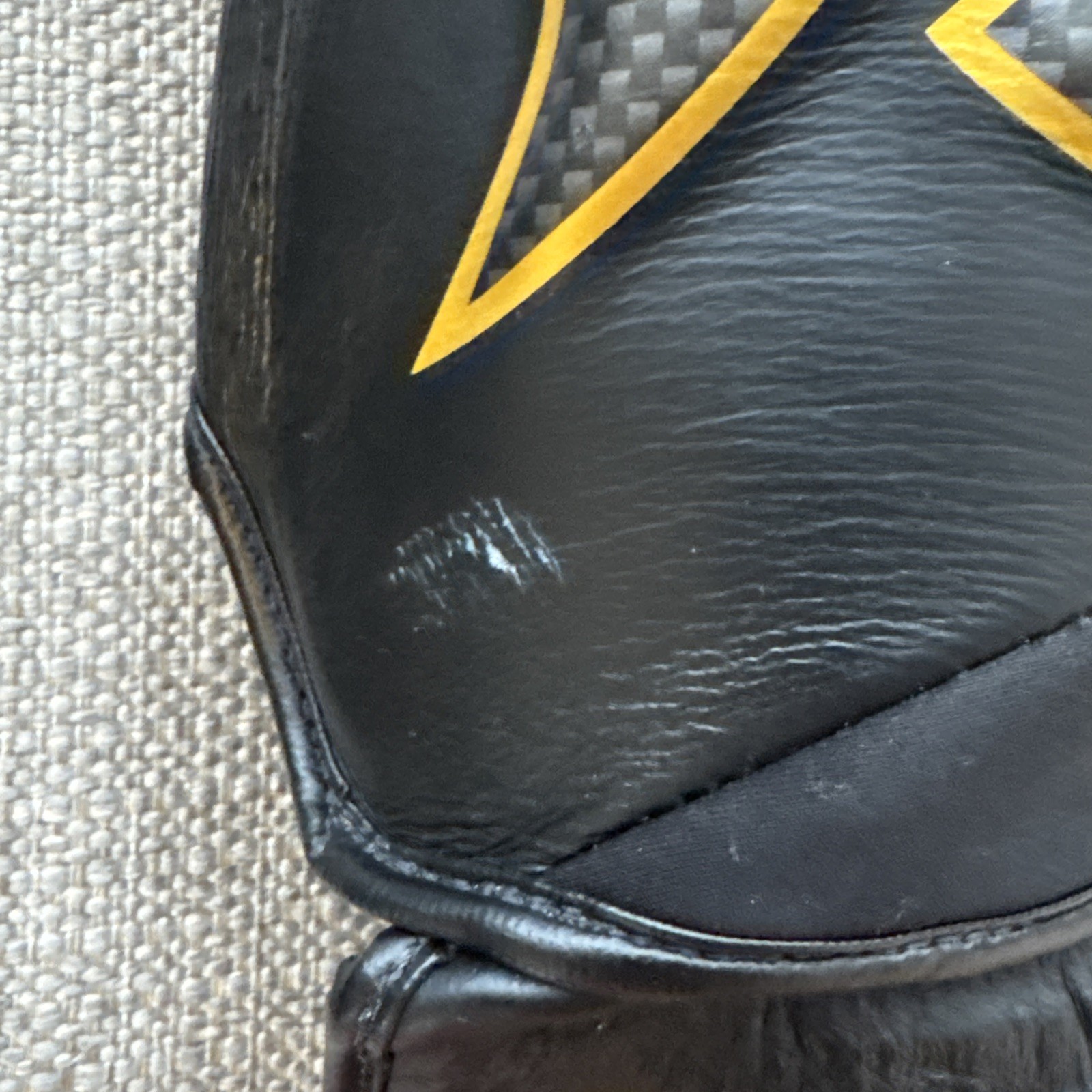 Top King Shin Guards Black And Gold Flame Design Size L