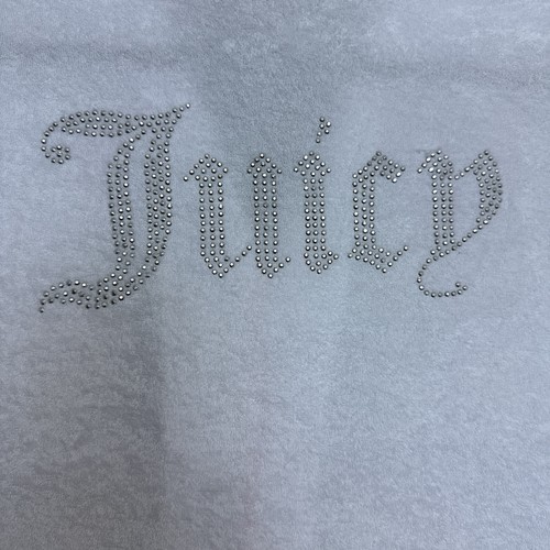 Prendas para dormir Juicy Couture Top de tela de felpa L blanco logotipo de estrás preppy Y2K - Imagen 4 de 9