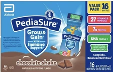 PEDIASURE GROW & GAIN KIDS PROTEIN SHAKE CHOCOLATE 8oz PACK OF 16