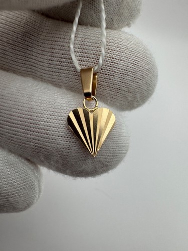 Colgante Corazón Oro Vintage URSS 583 14K Raro Era Soviética 0.92g - Imagen 6 de 11