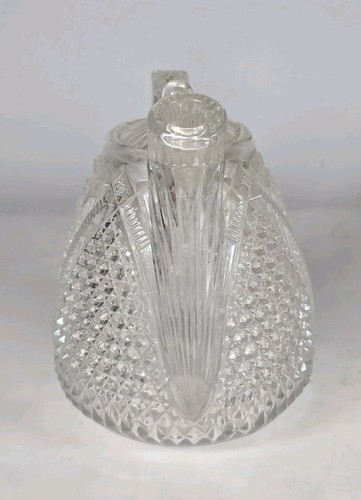 Antique Pressed Glass Rum Syrup Pot US Glass Jug Massachusetts Pattern - Picture 3 of 6