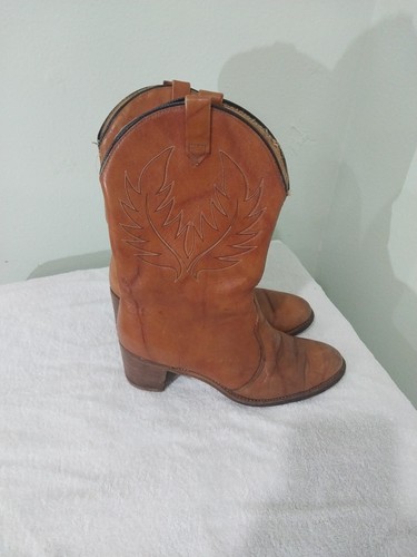 Vintage Leather BOOTS Western Cowboy Boots Sz 7.5 Women's  - Picture 1 of 6