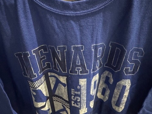 Camiseta Hanes Menards Talla 2XL - NUEVA SIN ETIQUETAS Unisex Azul Manga Corta Logo Envío Gratis - Imagen 3 de 6