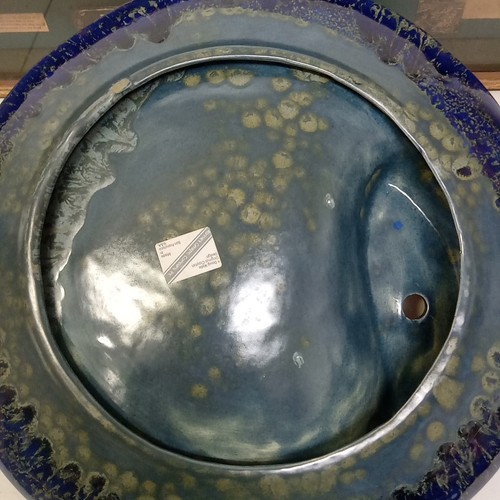Doug Wylie Pottery Platter & Bowl Set Blue Drip Glaze Dolphin Whale Tail RARE - Picture 12 of 22