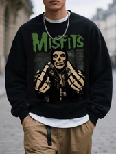 Misfits fingers Crewneck sweater rock Men Sizes 100% silk screen punk rock