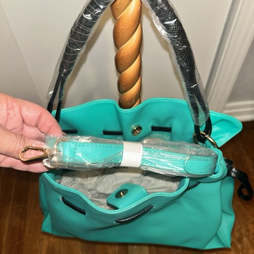 Badgley Mischka Solid/Snake Combo Bag Green, Black, Vegan Leather, Hobo, Summer - Picture 7 of 10