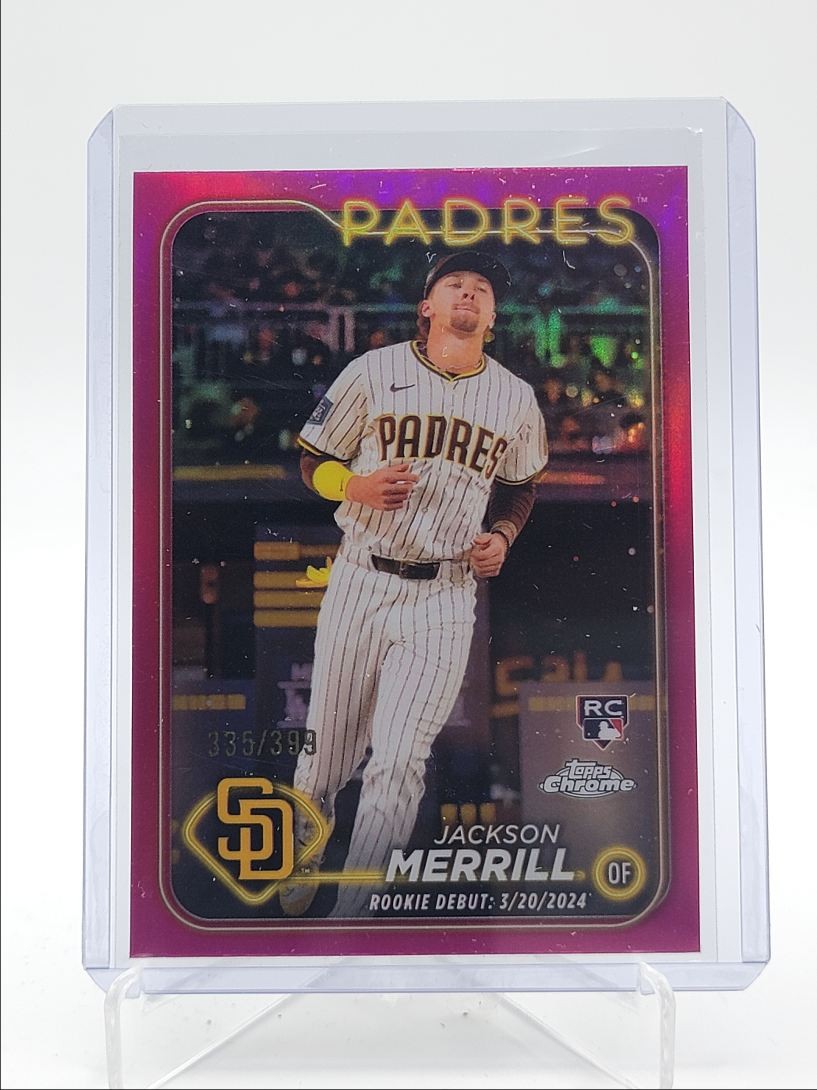 JACKSON MERRILL 2024 TOPPS CHROME UPDATE ROOKIE DEBUT MAGENTA RC /399 Q4105