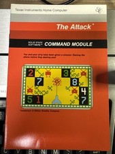 TI-99/4A   The Attack  GAME CARTRIDGE W/ MANUAL PHM 3031 Tested 1980