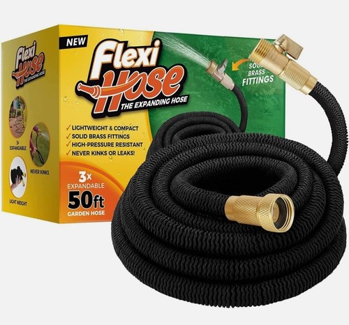 Flexi Schlauch Upgrade erweiterbar Gartenschlauch 50 Fuß extra stark 3/4 massiv Messing
