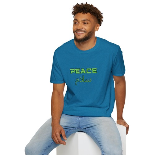 Peace سلام T-Shirt | Retro Green Typography, Unisex Tee, Softstyle Tee - Picture 22 of 29