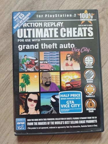 Videojuego GTA VICE CITY ACTION REPLAY ULTIMATE CHEATS (Sony PlayStation 2 2002) - Imagen 1 de 8