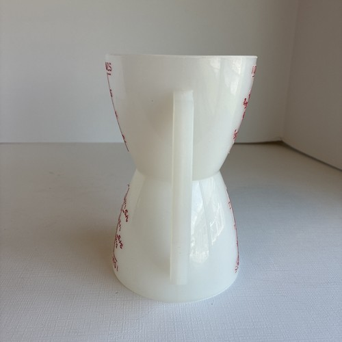 Tupperware Measuring Cup Hour Glass Shape Double Wet Dry 8 oz 1 cup Red Letters - Picture 5 of 8